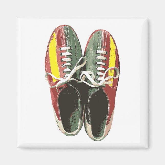 Vintage Bowling Shoe Retro Bowling Shoe Magnet (Framsidan)