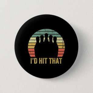 Vintage Bowling Team Roligt Retro Bowlareare Sport Knapp