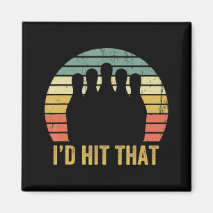 Vintage Bowling Team Roligt Retro Bowlareare Sport Magnet