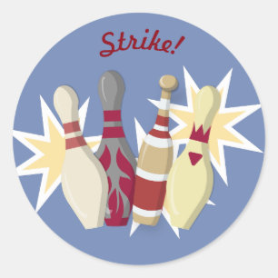 Vintage Bowling Thed Runt Klistermärke