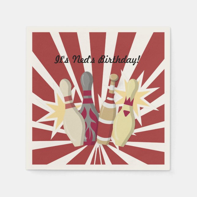 Vintage Bowling Thmet Pappersservett (Framsidan)