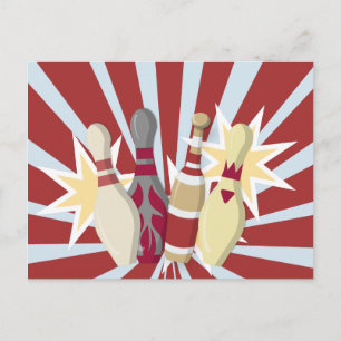 Vintage Bowling Thmet Vykort