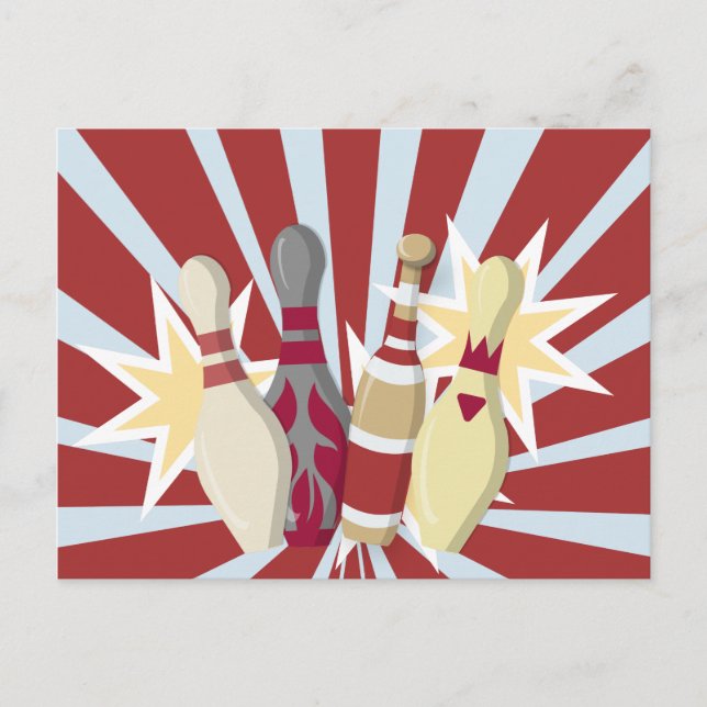 Vintage Bowling Thmet Vykort (Framsida)