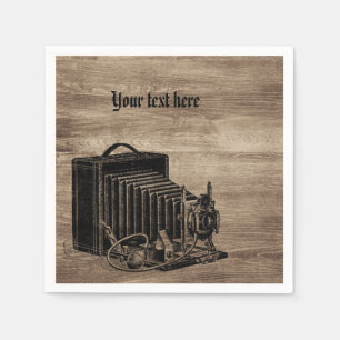 Vintage Box Camera Silhouette Cocktail Napkins Pappersservett