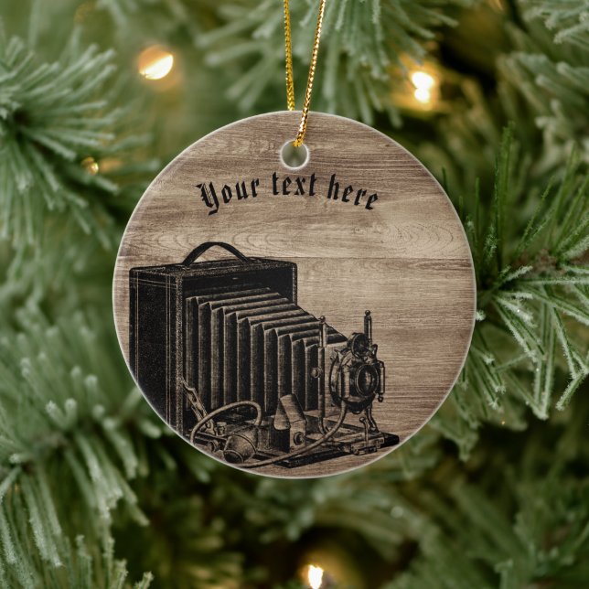 Vintage Box Camera Silhouette Ornament (Träd)