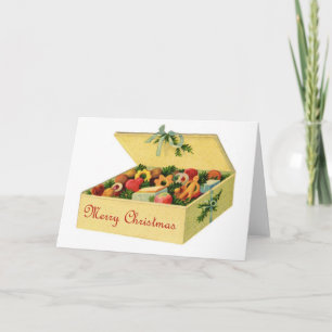 Vintage Box för Notecard, julkakor Helgkort