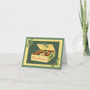 Vintage Box för Notecard, julkakor Helgkort