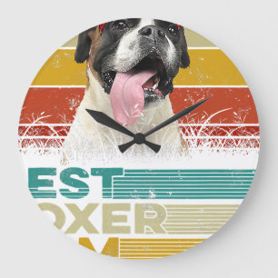 Vintage Boxer Hund Animals Älskare Pet Owner Stor Klocka