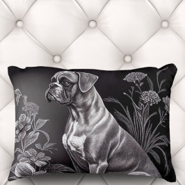 Vintage Boxer Hund med Blommigt Motif | Dekorfylln Prydnadskudde