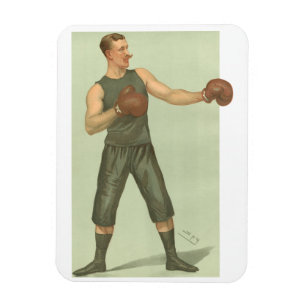 Vintage Boxer med trunkar med lång Grönt Magnet