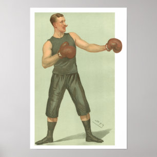 Vintage Boxer med trunkar med lång Grönt Poster