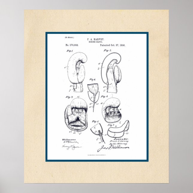 Vintage Boxing Glove Patent Poster (Framsidan)