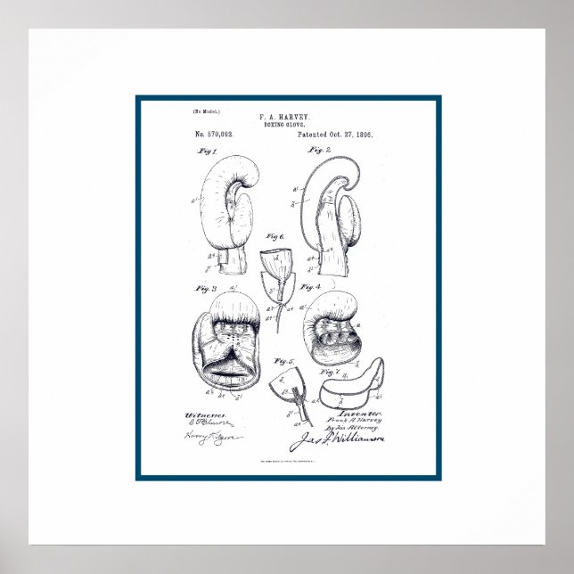 Vintage Boxing Glove Patent Poster (Framsidan)
