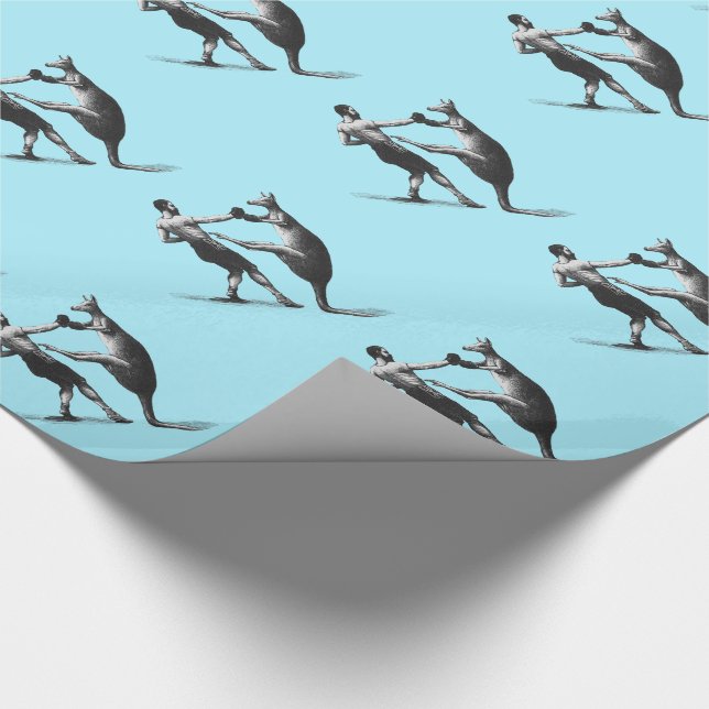 Vintage Boxing Kangaroo Presentpapper (Hörn)