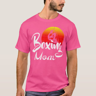 Vintage Boxing Mamma Retro Sunset Funny Boxer Gift T Shirt