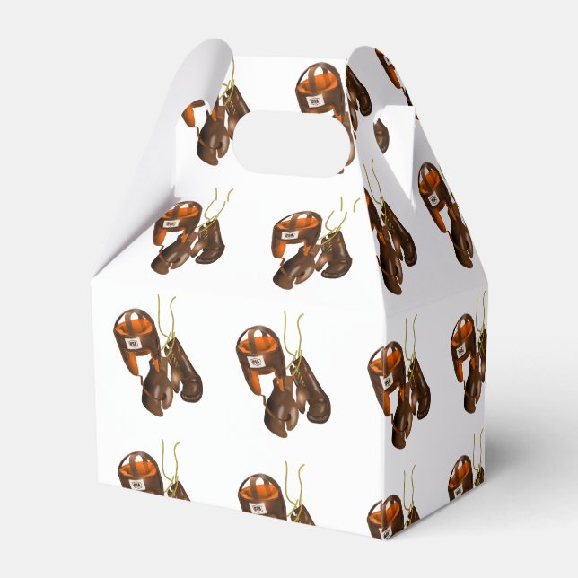 Vintage Boxinghandskar och hjälm Presentaskar (Baksidan Sidan)