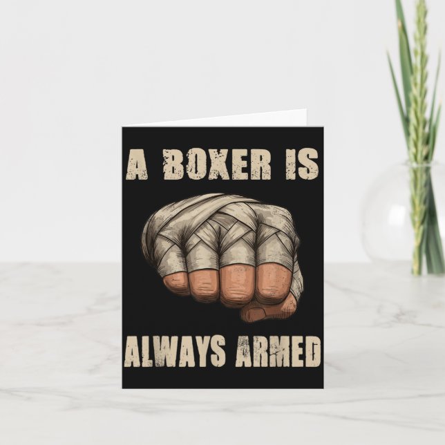 Vintage boxningscitat Stark slagboxare Träning Kort (Framsida)