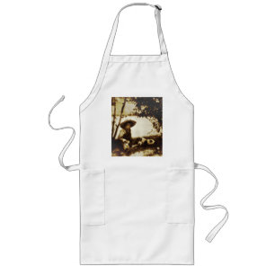 Vintage Boy med Hund på vila Apron Långt Förkläde