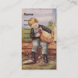Vintage Boy och Chickens Visitkort