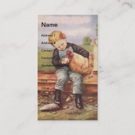 Vintage Boy och Chickens Visitkort
