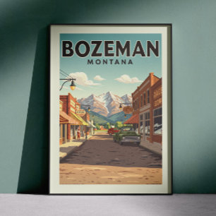 Vintage Bozeman Montana Poster