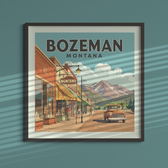 Vintage Bozeman Montana Poster (Skapare uppladdad)