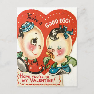Vintage Bra Egg Cute 1950 s Valentine Postcard Vykort