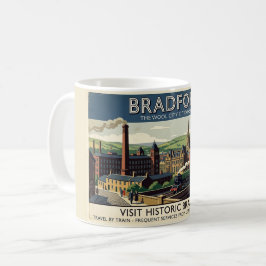 Vintage Bradford Yorkshire Retro Resemålning Affis Kaffemugg