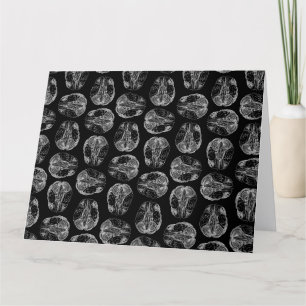 Vintage Brain Diagram Skriv ut Mönster Brains Blac Tack Kort