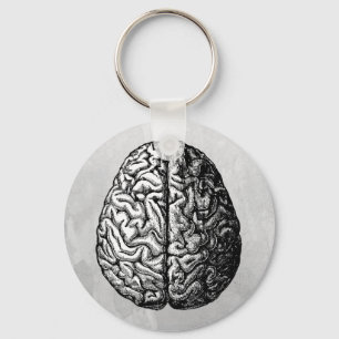 VINTAGE BRAIN TECKNING NYCKELRING