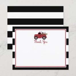 Vintage brandbil baby shower tackkort inbjudningar