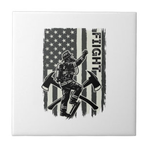 Vintage Brandman Flag Fight Tröja Design_1 Kakelplatta