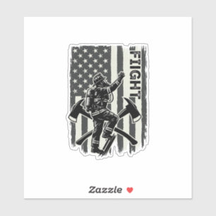 Vintage Brandman Flag Fight Tröja Design_1 Klistermärken