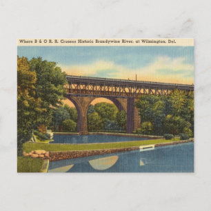 Vintage Brandywine River, Wilmington Delaware Vykort
