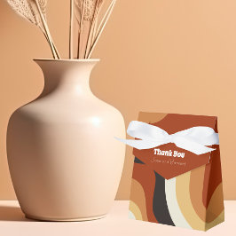 Vintage Bränn Orange 70-talets Abstrakt Bröllop Presentaskar