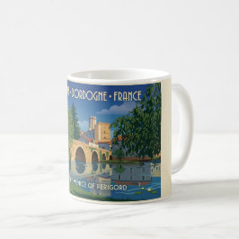 Vintage Brantôme Dordogne Frankrike Resemålning Af Kaffemugg
