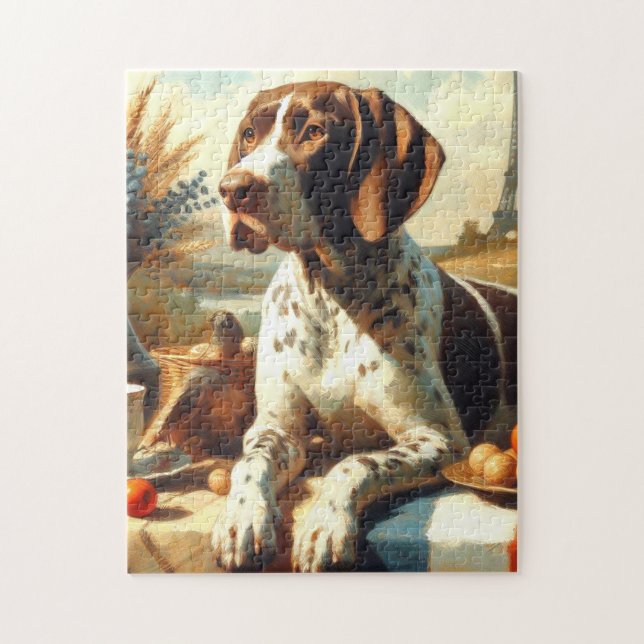 Vintage Braque Français Painting Pussel (Vertikal)