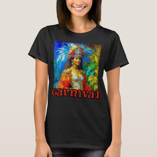 Vintage Brasiliansk karnival Dancer T Shirt (Framsida)