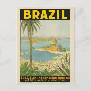 Vintage Brasiliansk turistresa Vykort