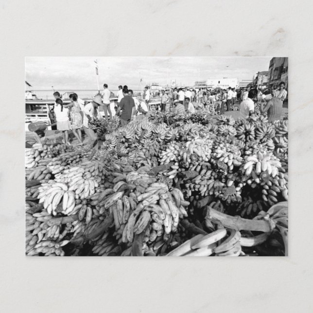Vintage Brasilien Manaus flodmarknad Vykort (Framsida)