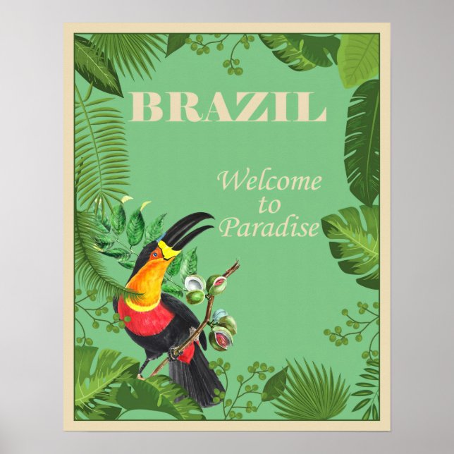 Vintage Brasilien Travel Poster (Framsidan)