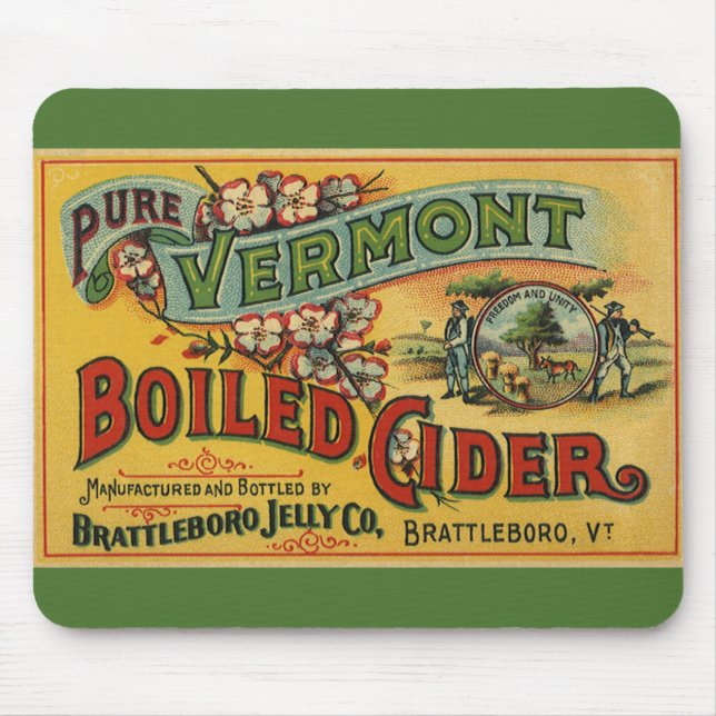 Vintage Brattleboro Jelly Boiled Cider Vermont Musmatta (Framsidan)