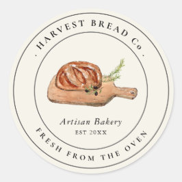 Vintage Bread bakery-etikett Runt Klistermärke