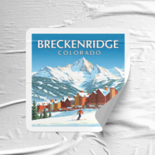 Vintage Breckenridge Colorado Fyrkantigt Klistermärke