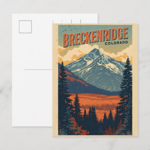 Vintage Breckenridge colorado Klippiga bergen Vykort