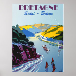 Vintage Bretagne - Bretagne Frankrike Poster