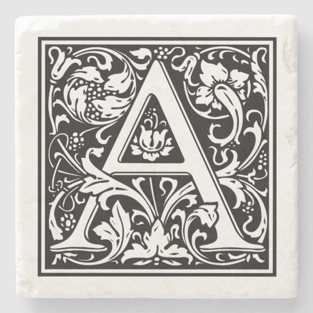 Vintage Brev ’A’ Underlägg Sten (Framsidan)