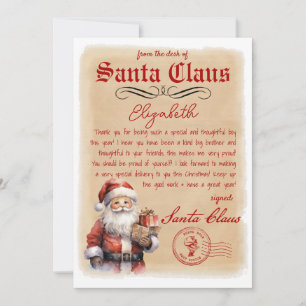 Vintage Brev från Santa Watercolor Inbjudningar