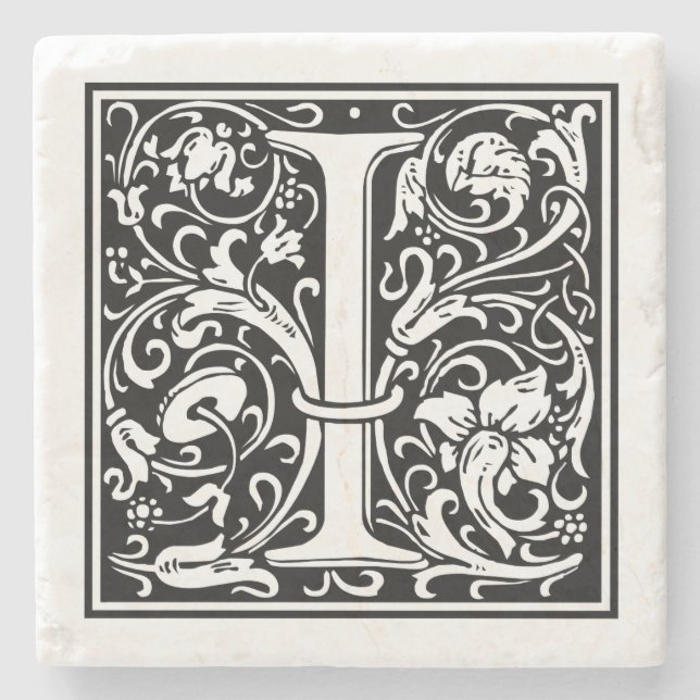 Vintage Brev "I" Underlägg Sten (Framsidan)