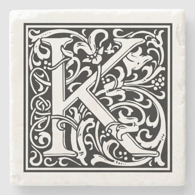 Vintage Brev ’K’ Stenunderlägg (Framsidan)